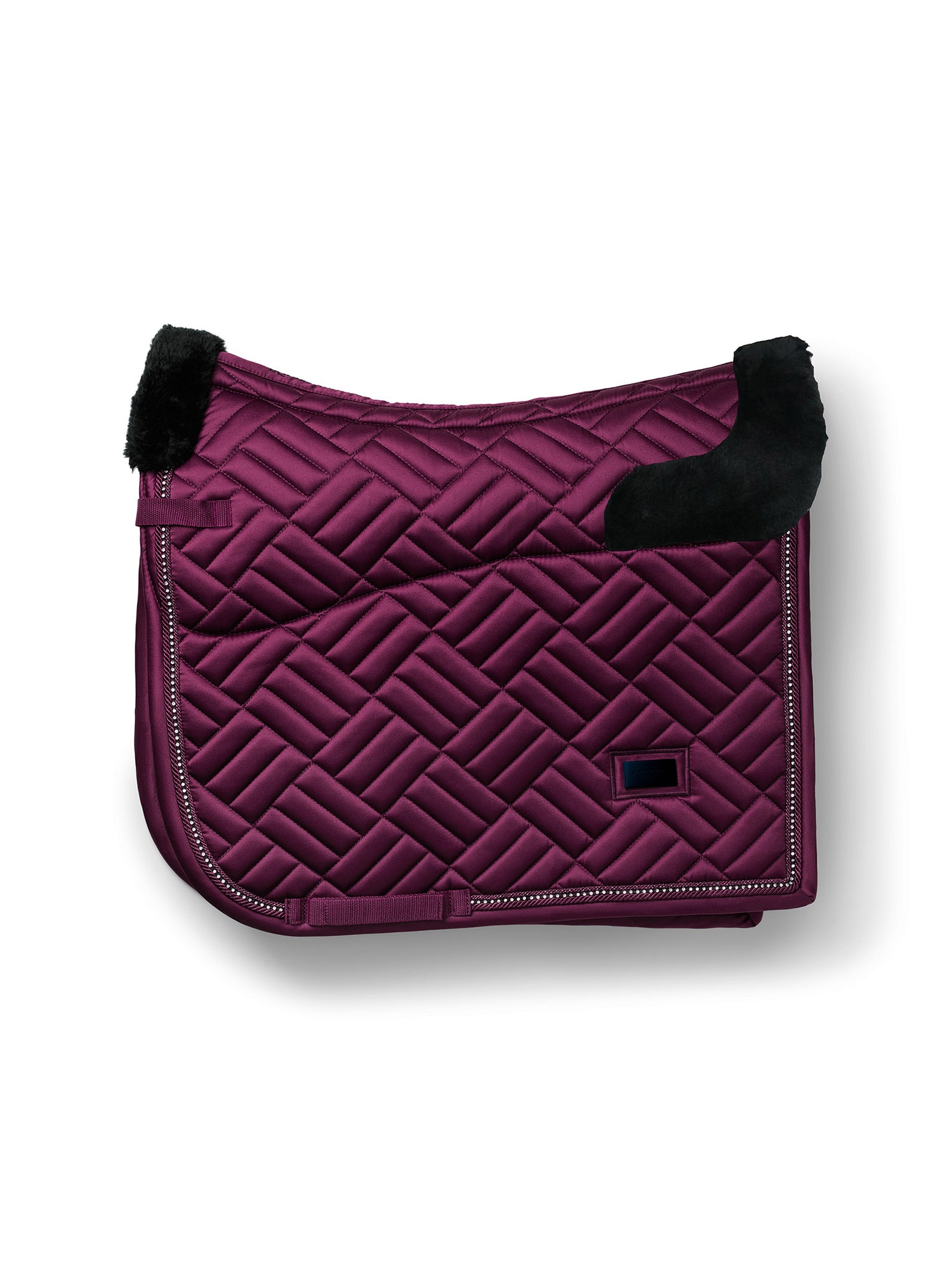 Dressage Saddle Pad Vegan Fur Crystal Mauve Wine