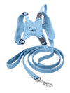 Mesh Reflective Dog Harness & Leash Soft Blue