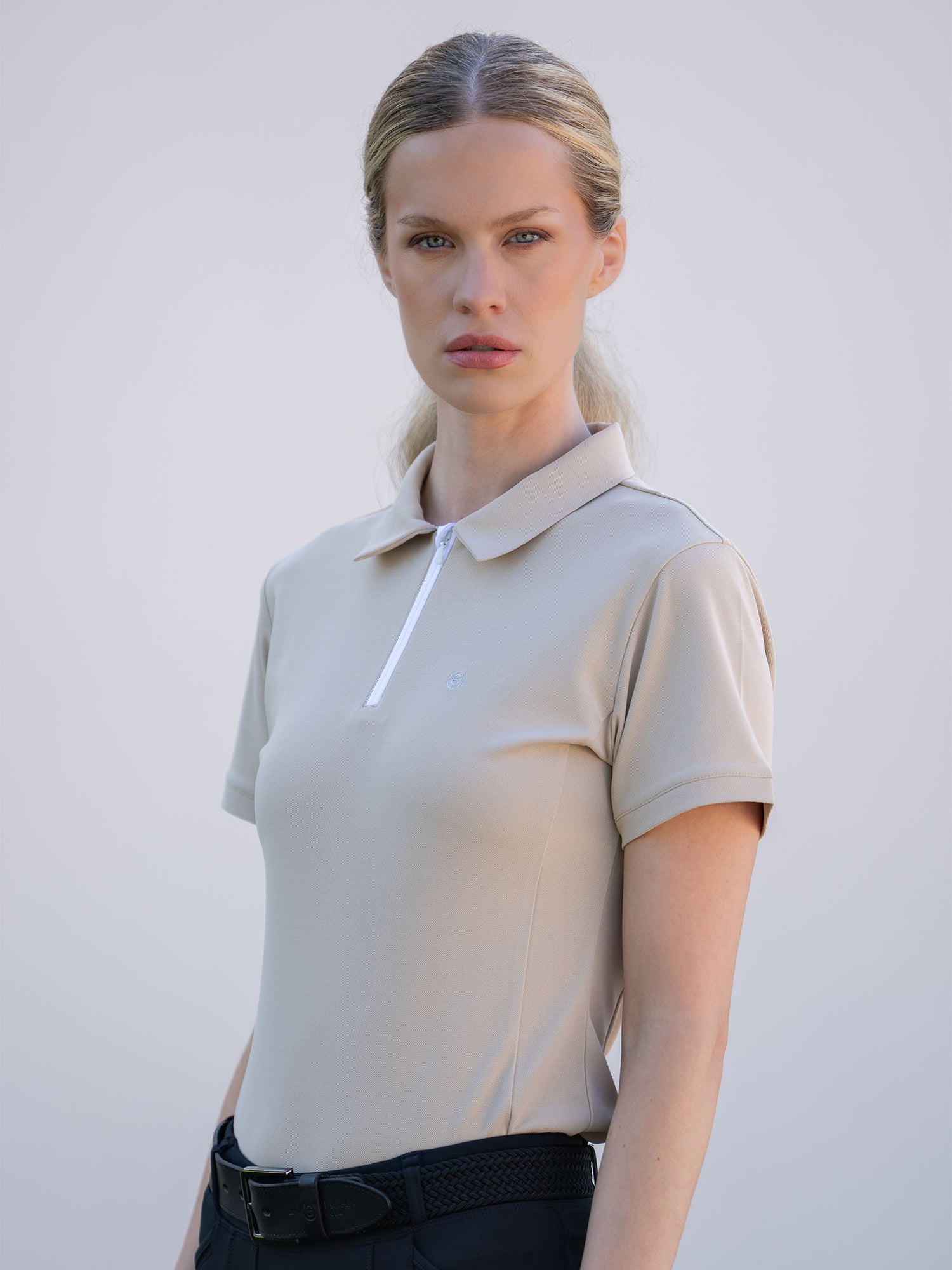 Polo Shirt Zip Sand