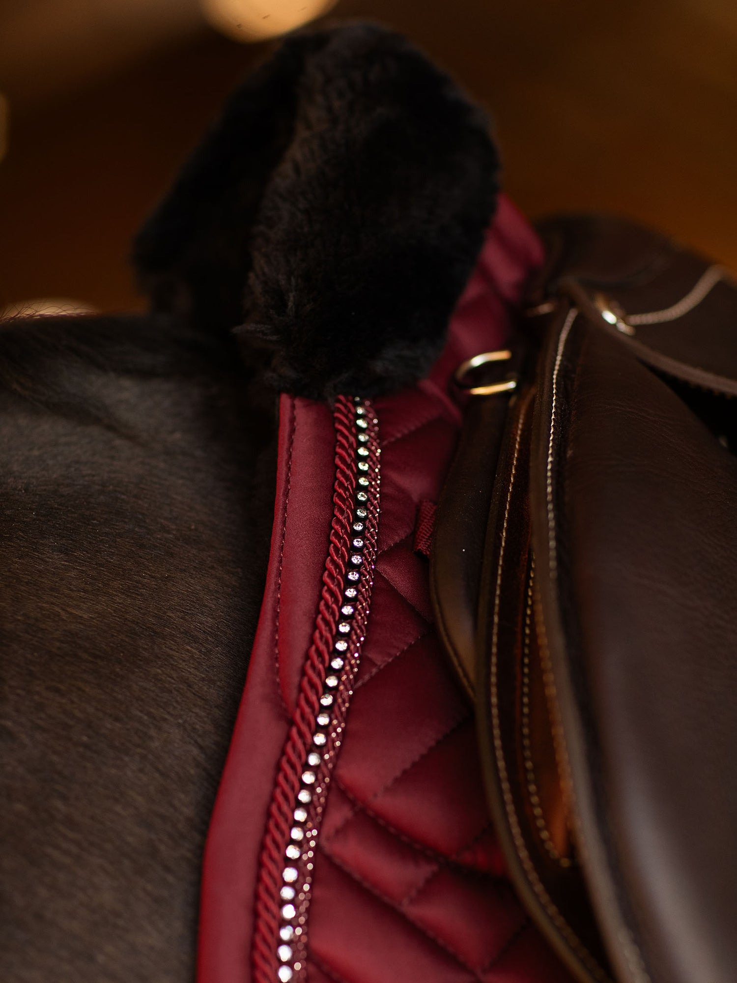 Hoppschabrak Vegan Fur Crystal Bordeaux