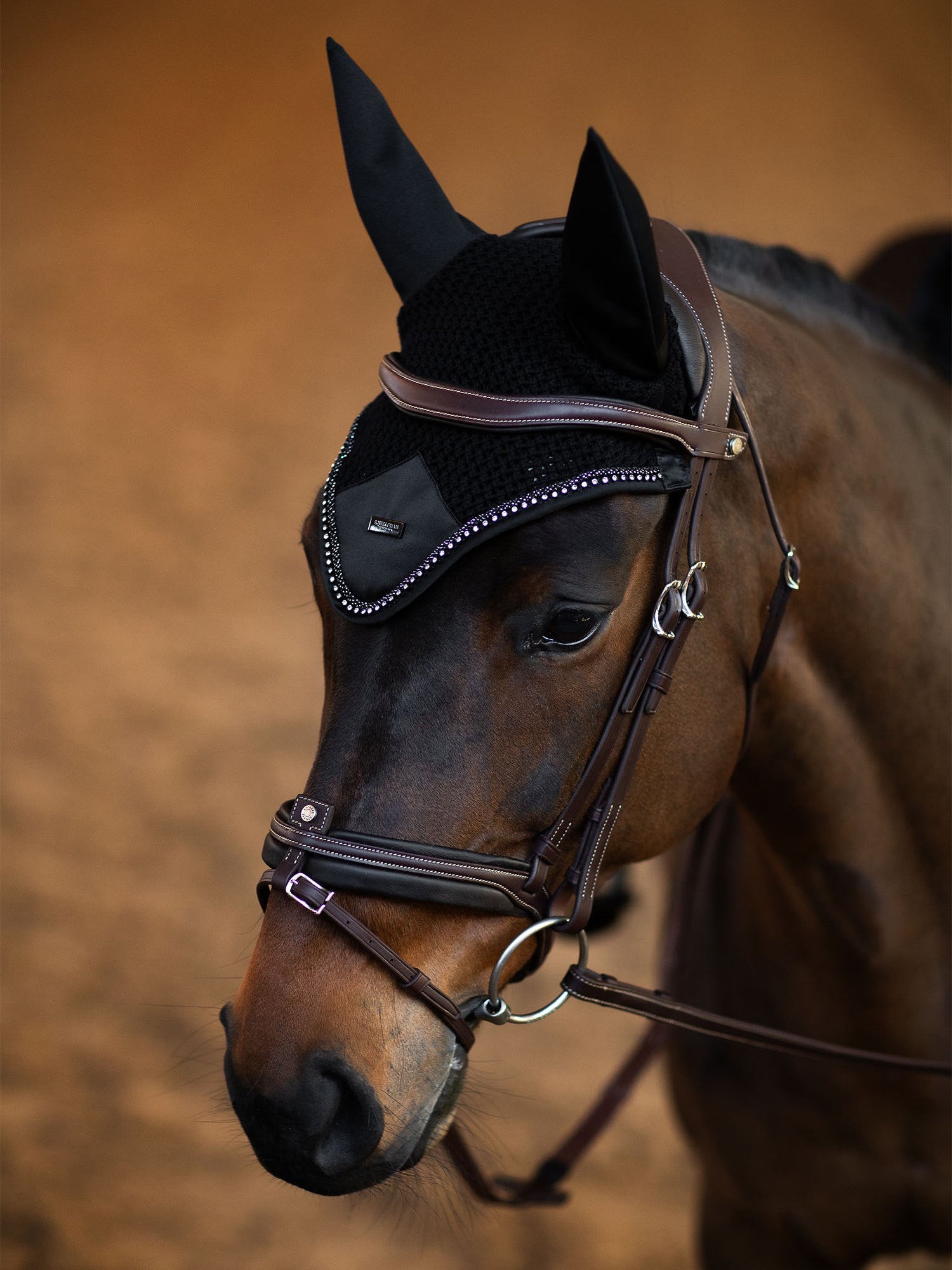 Ear Bonnet Modern Crystal Black