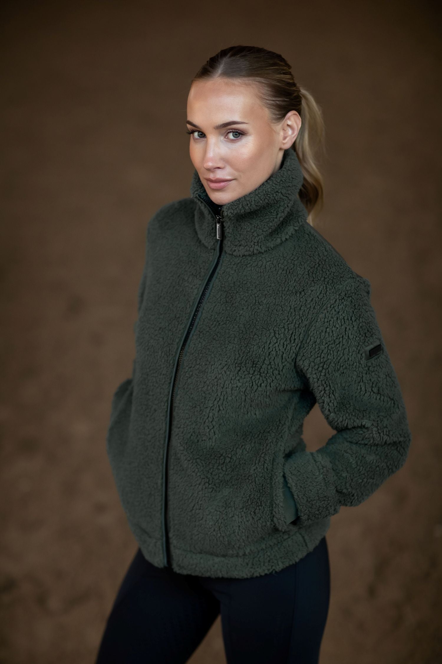 Teddy Fleece Jakke Avenue Green | Equestrian Stockholm