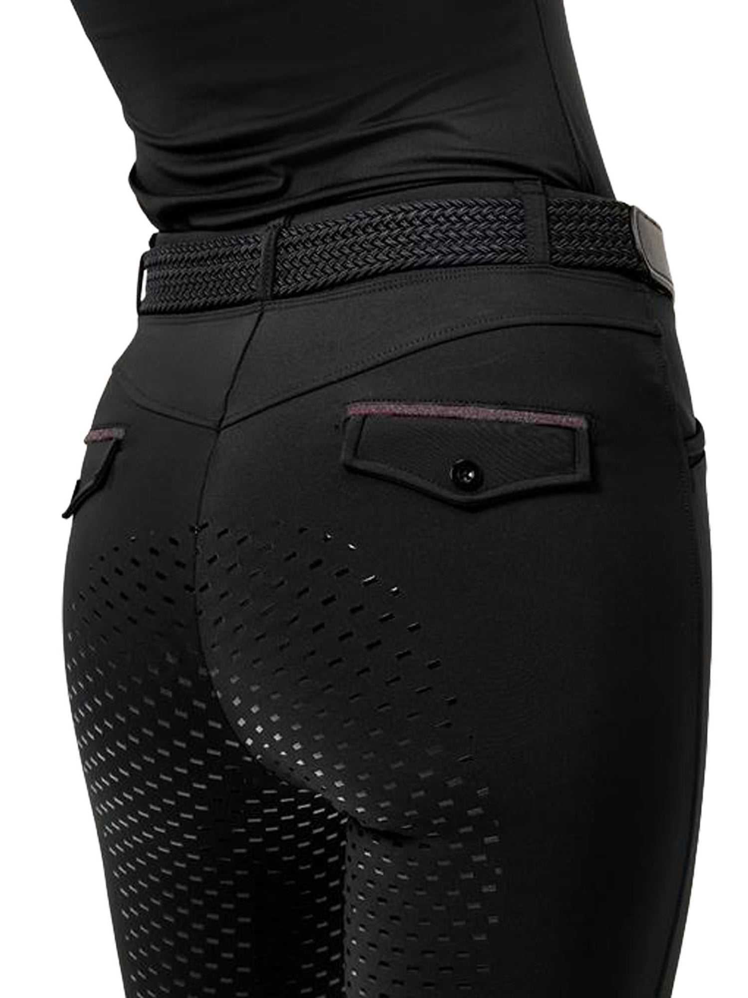 Riding Tights Premium Black Pink Glimmer
