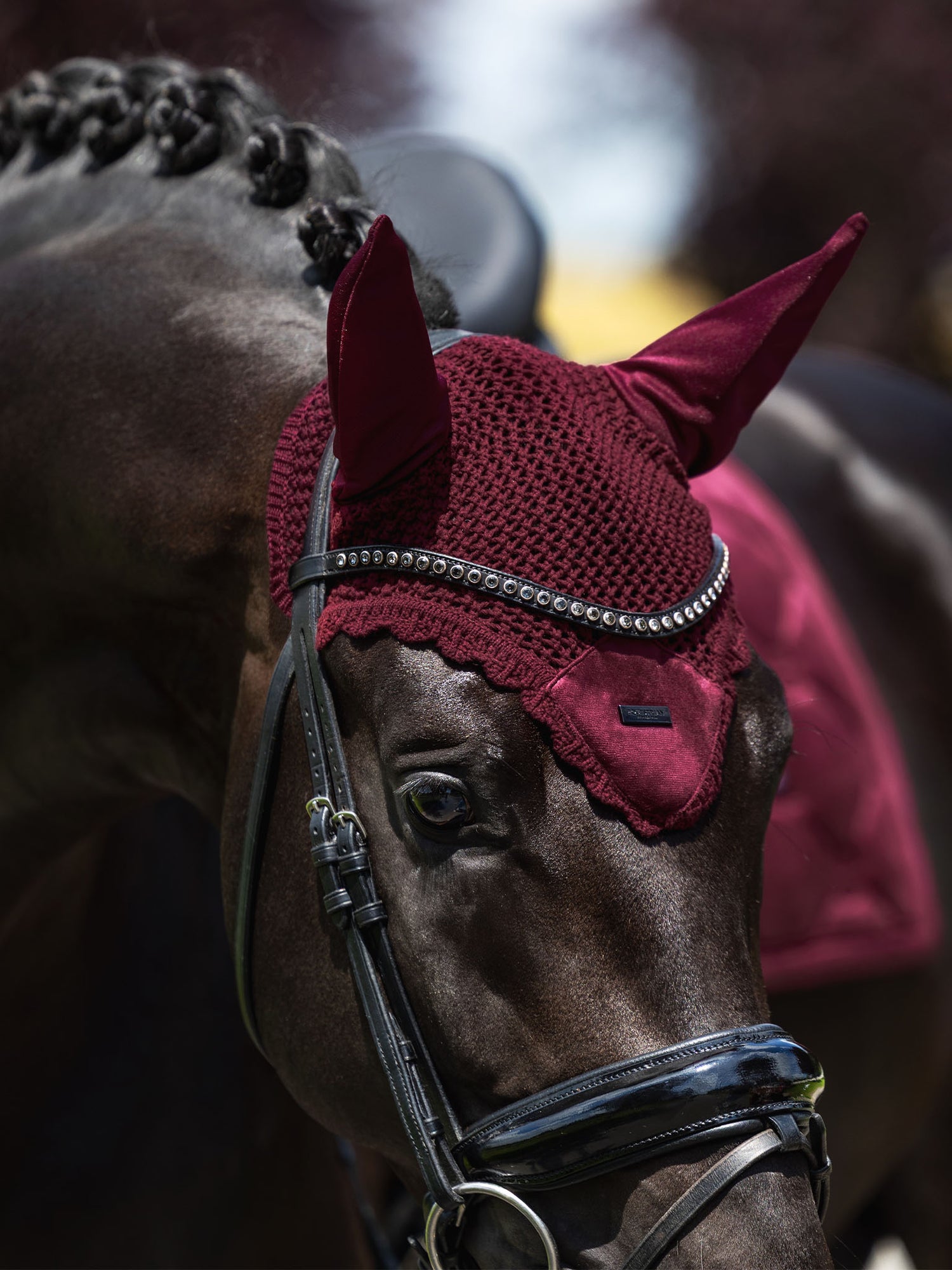 Ear Bonnet Velvet Merlot