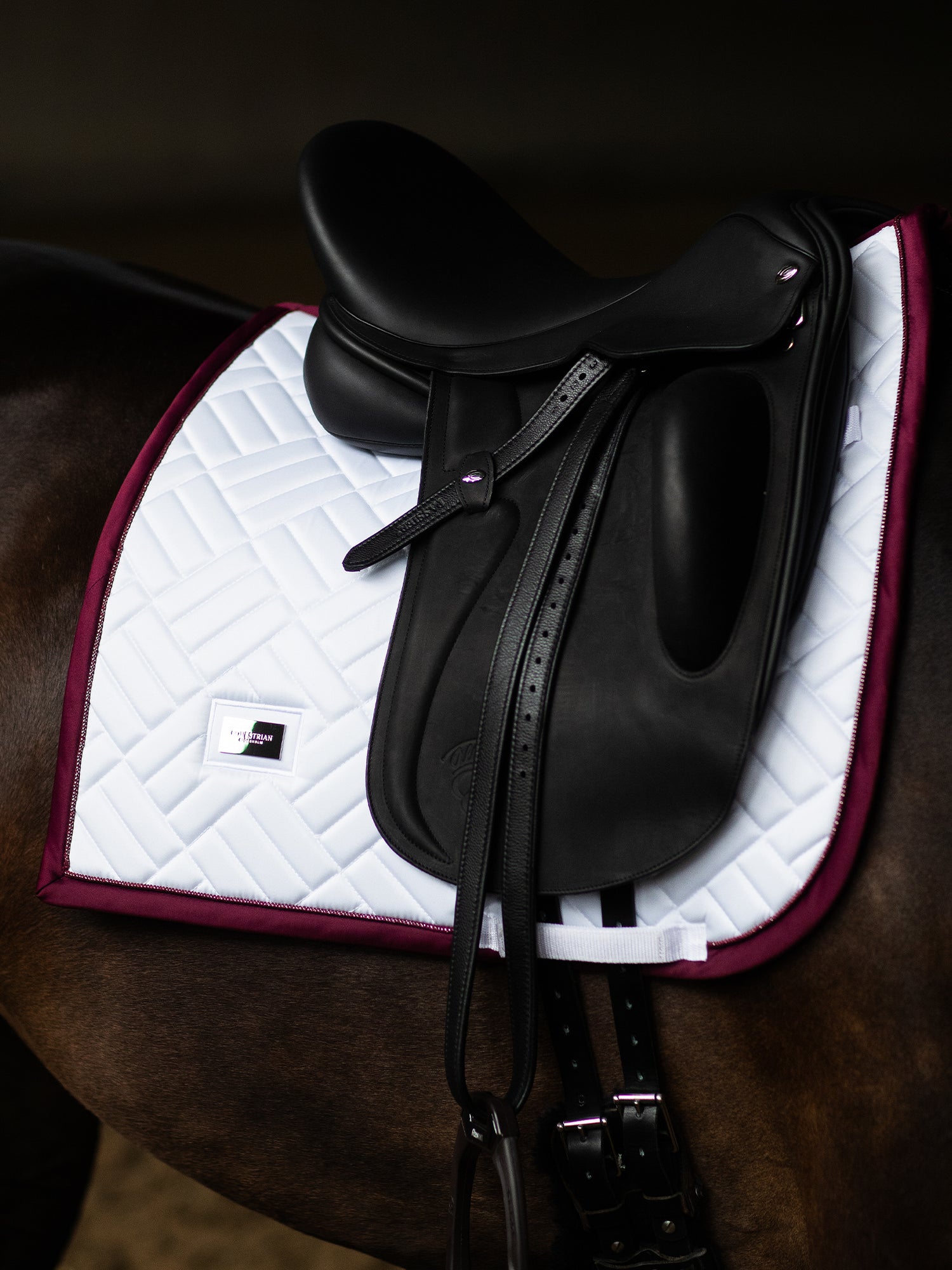 Dressage Saddle Pad Modern White Merlot