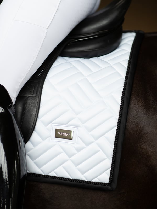 Dressage Saddle Pad Modern White Black Edition Full