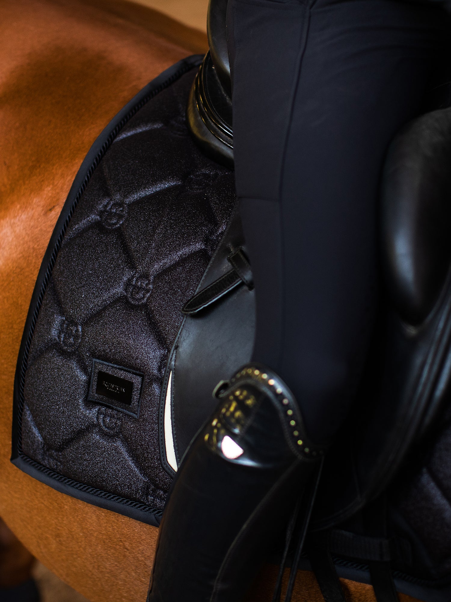 Dressage Saddle Pad All Black Glimmer