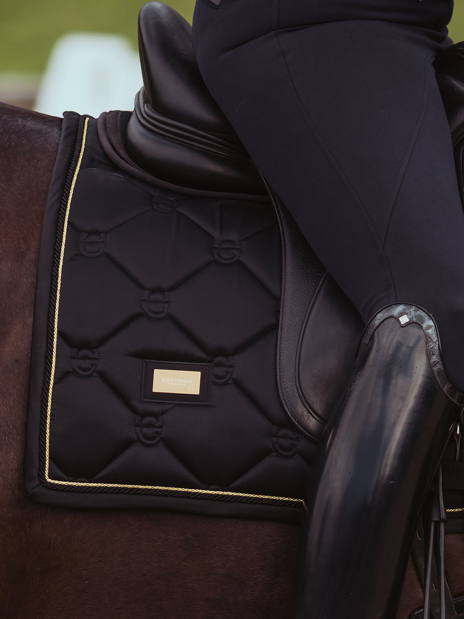 Dressage Saddle Pad Black Gold
