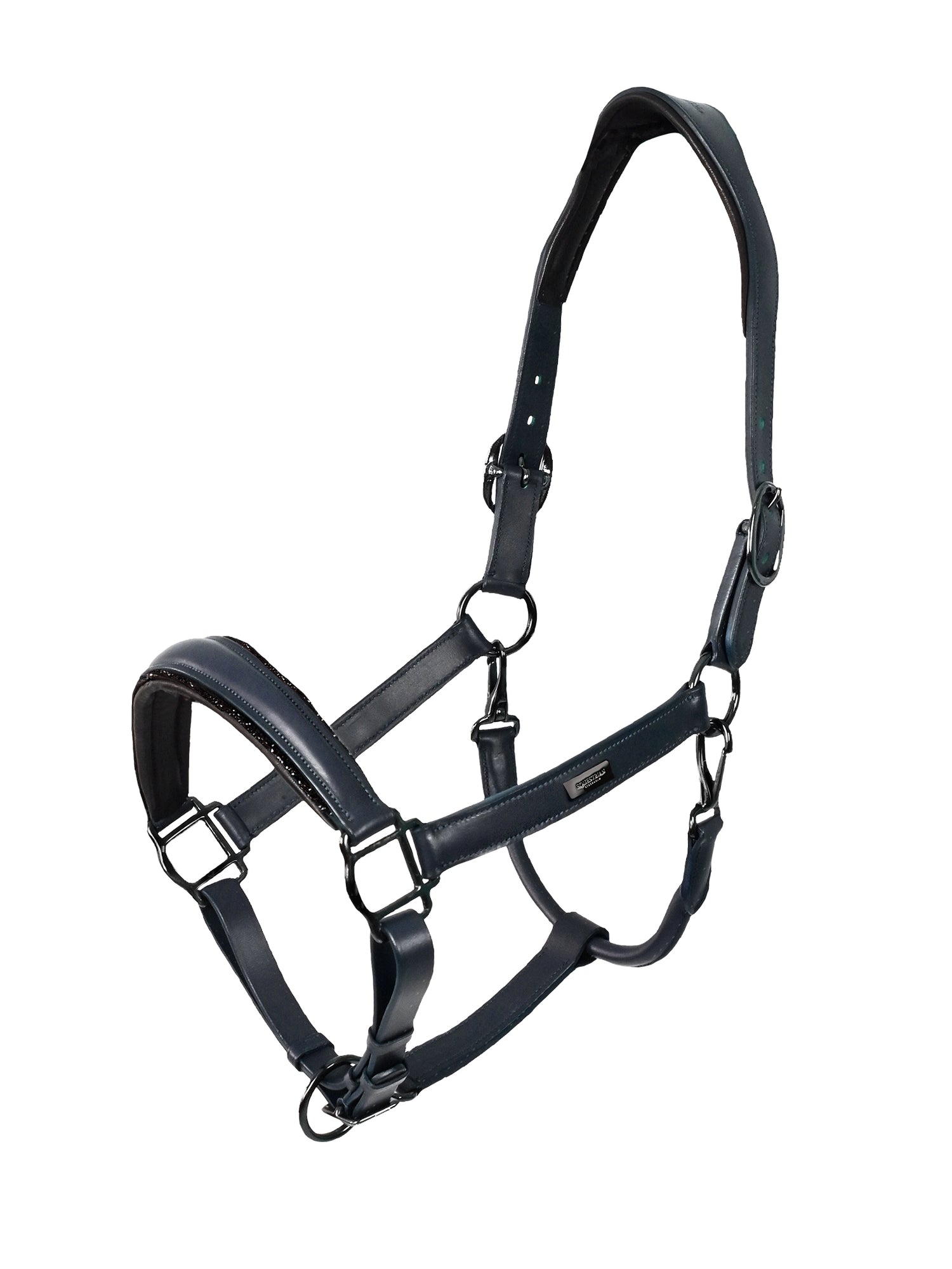 Glimmer Leather Anatomic Halter Dark Ocean