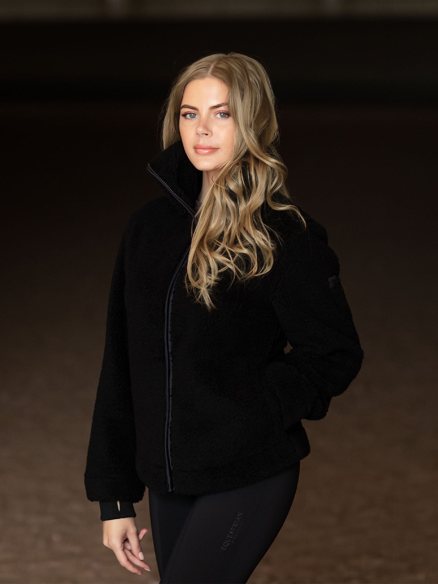 Teddy Fleece Jas Black Dark Ocean | Equestrian Stockholm