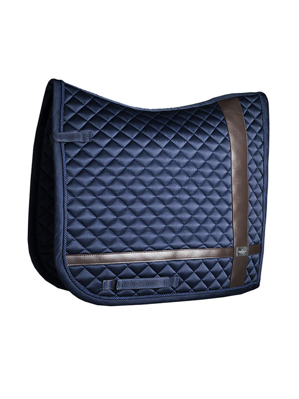 Dressage Saddle Pad Leather Deluxe Silver