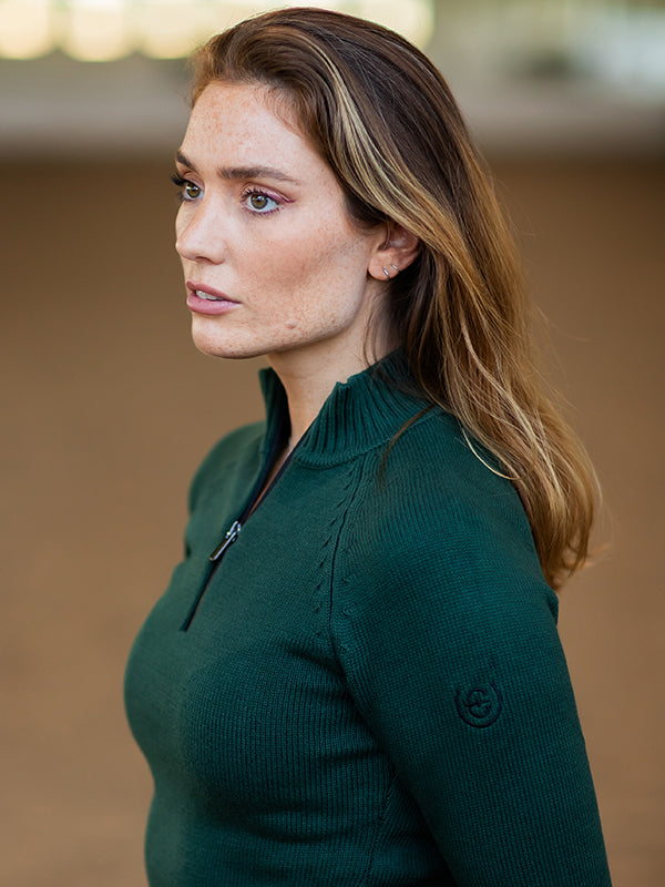Knitted Half-Zip Top Sycamore Green