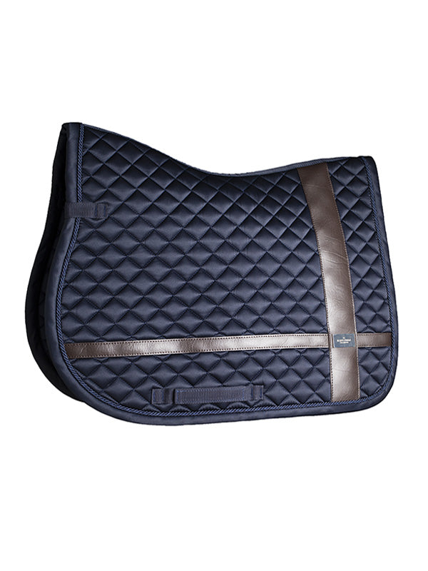 Jump Saddle Pad Leather Deluxe Silver Full