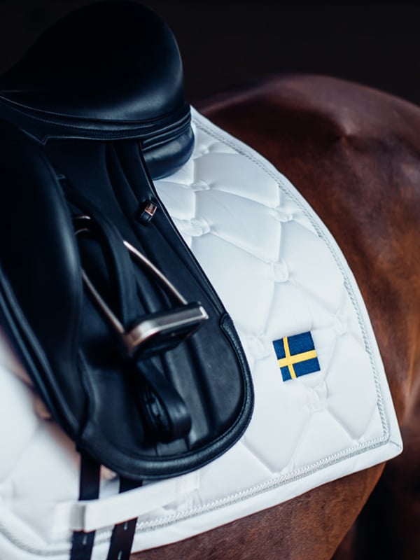 Dressage Saddle Pad Sweden Nation White