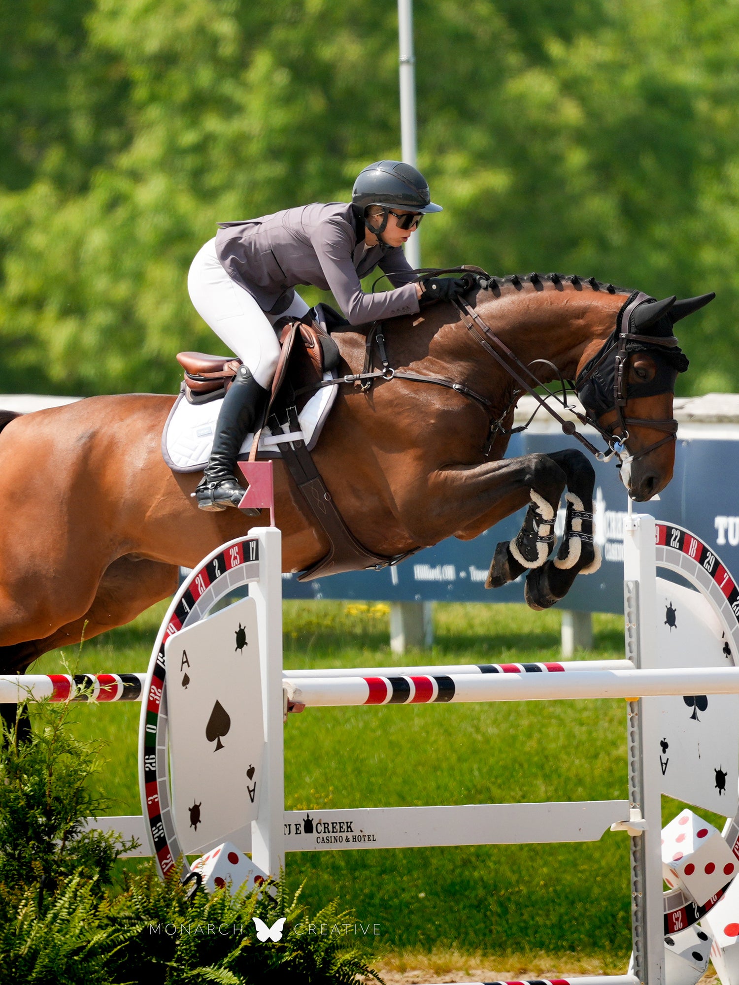 Springschabracke Modern White Dark Violet