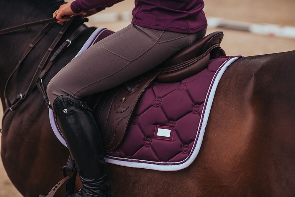 Jump Saddle Pad Purple White Edge | Equestrian Stockholm