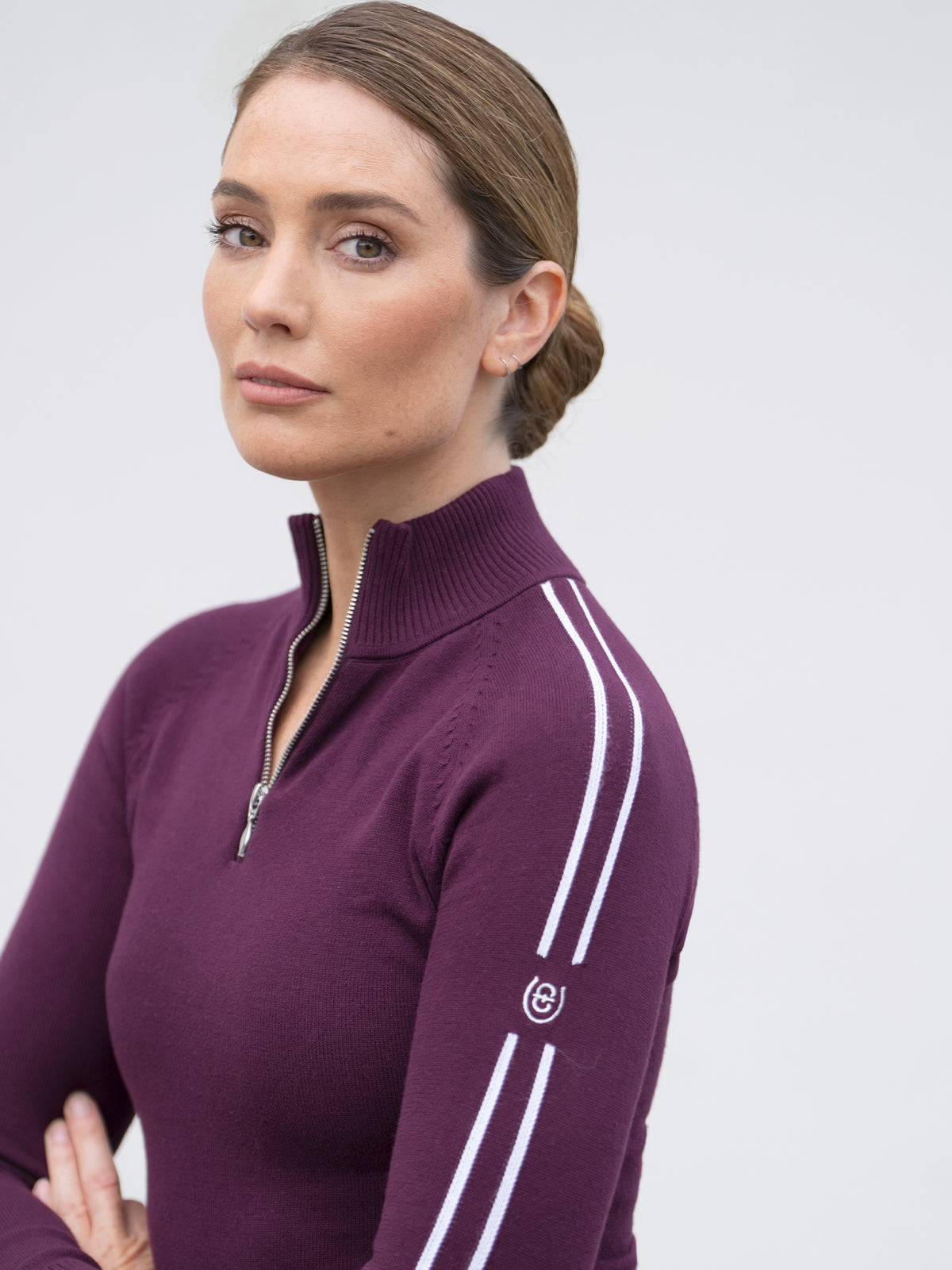 Top de Punto con Cremallera Mauve Wine