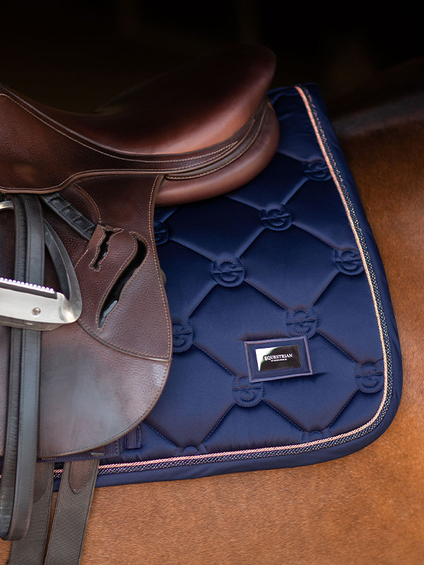 Vitesse Navy Blue Jump Saddle Pad - Extra Soft Padding For Horse & Rider Comfort