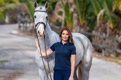 Rider and horse in Midnight Blue Polo shirt