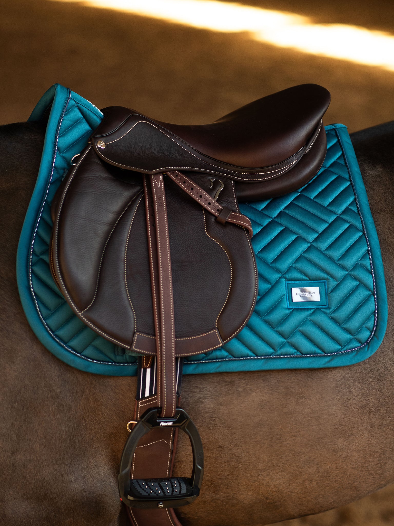 Jump Saddle Pad Modern Teal Blue | Equestrian Stockholm