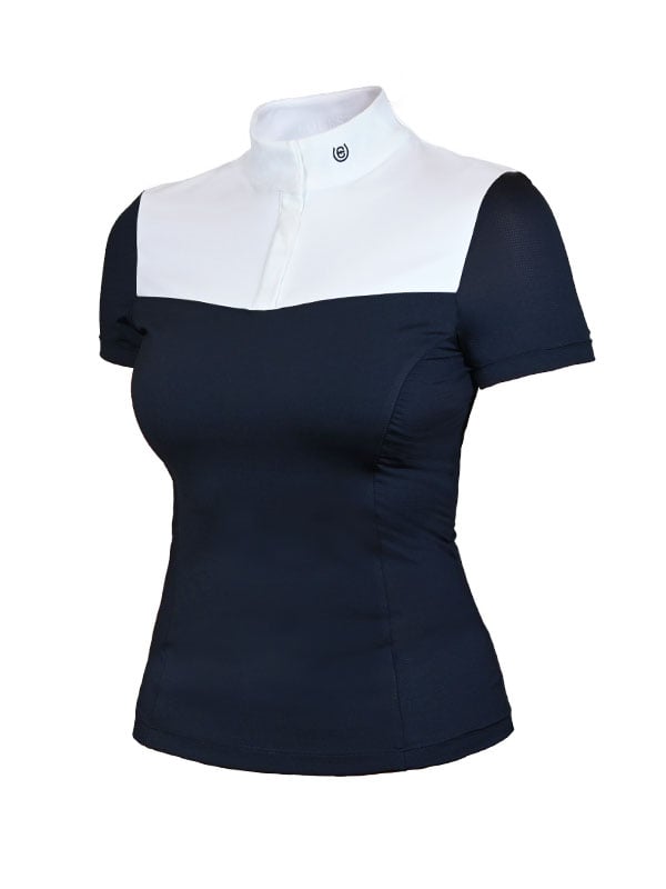 Refined Competition Top Navy White Korte Mouwen
