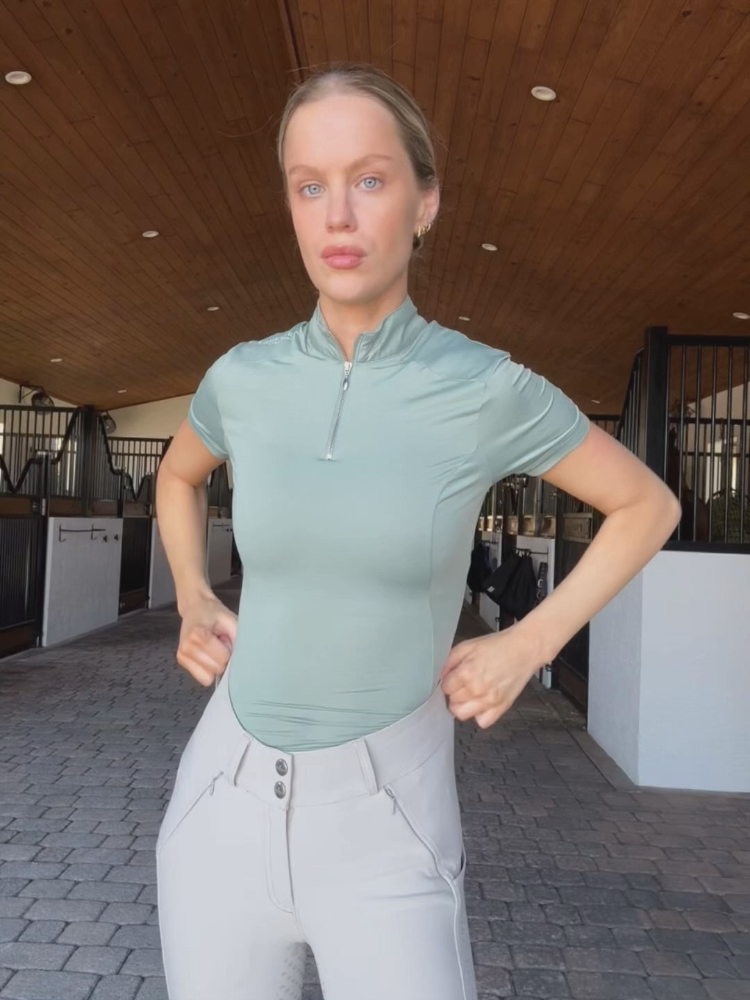 Air Breeze Sunshirt Short Sleeve Mint Green | Equestrian Stockholm