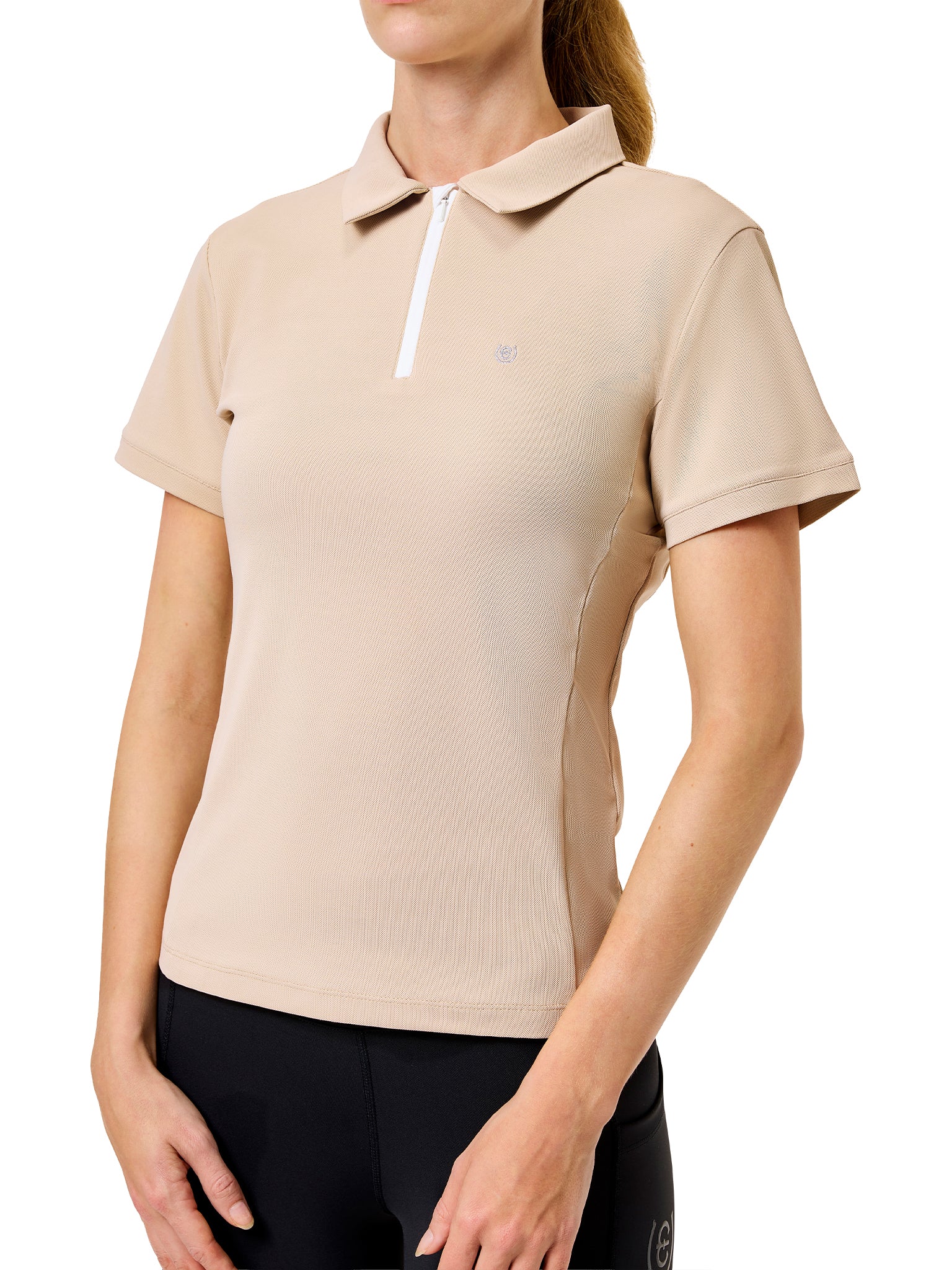 Polo Shirt Zip Sand | Equestrian Stockholm