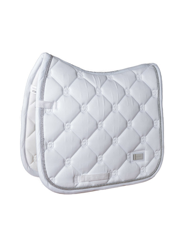 Dressage Saddle Pad White Perfection Silver