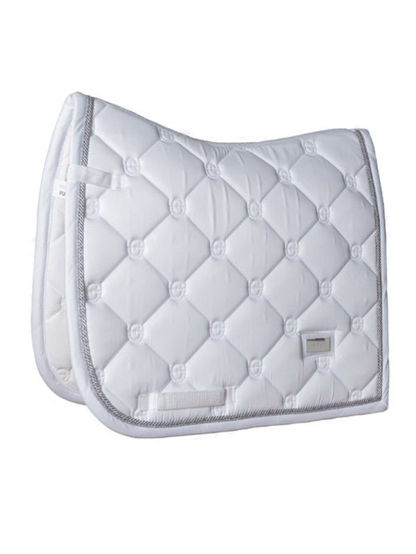 Dressage Saddle Pad White Perfection Silver Full
