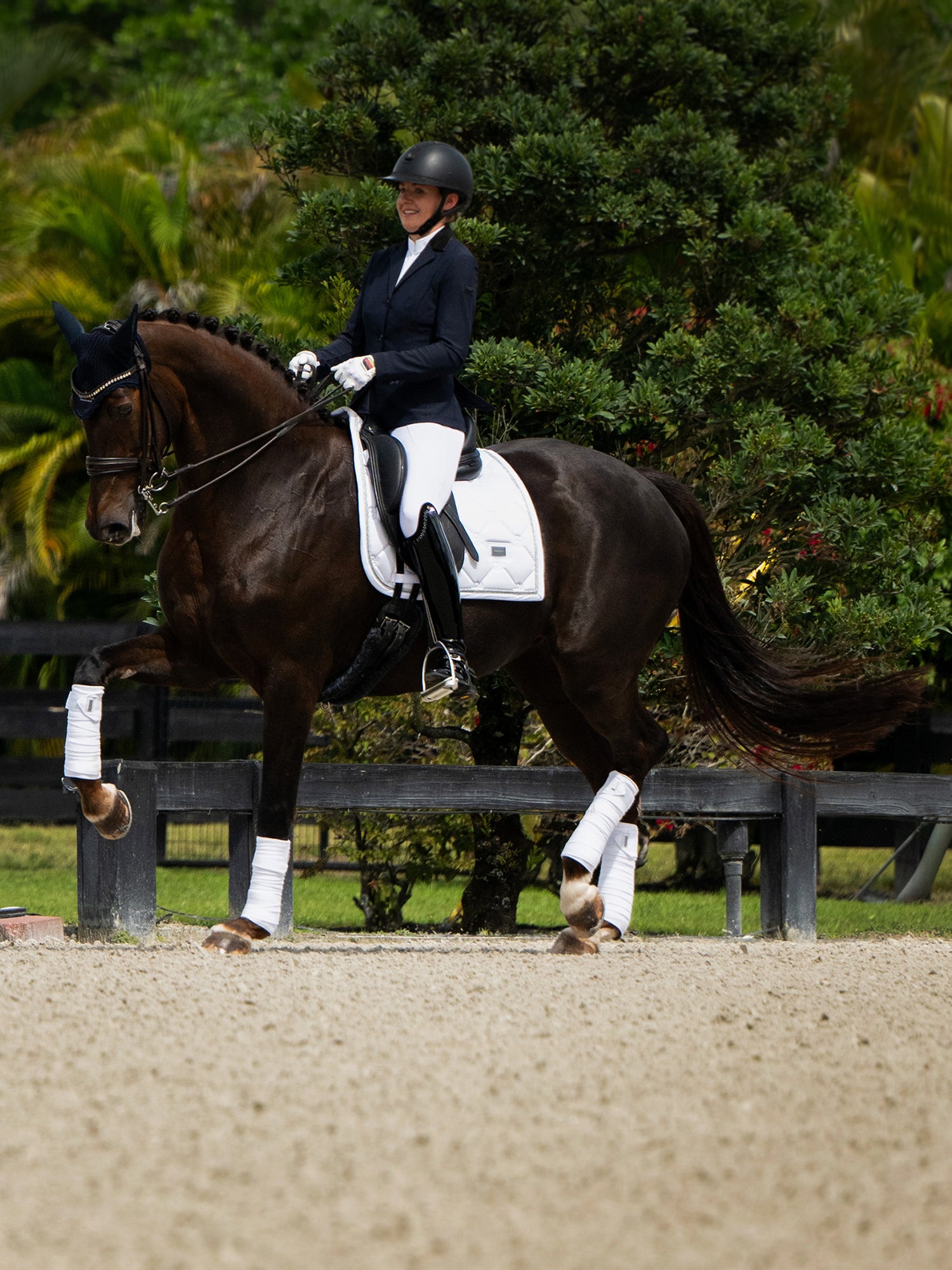 Dressage Saddle Pad White Perfection Silver